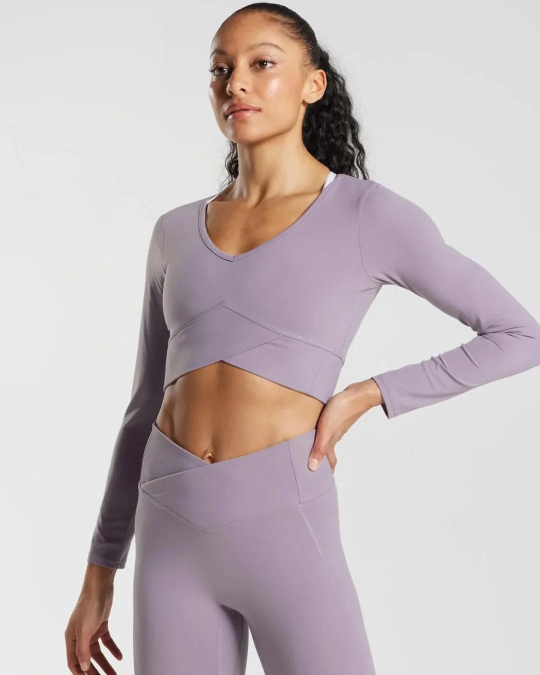 Crossover Long Sleeve Crop Violet