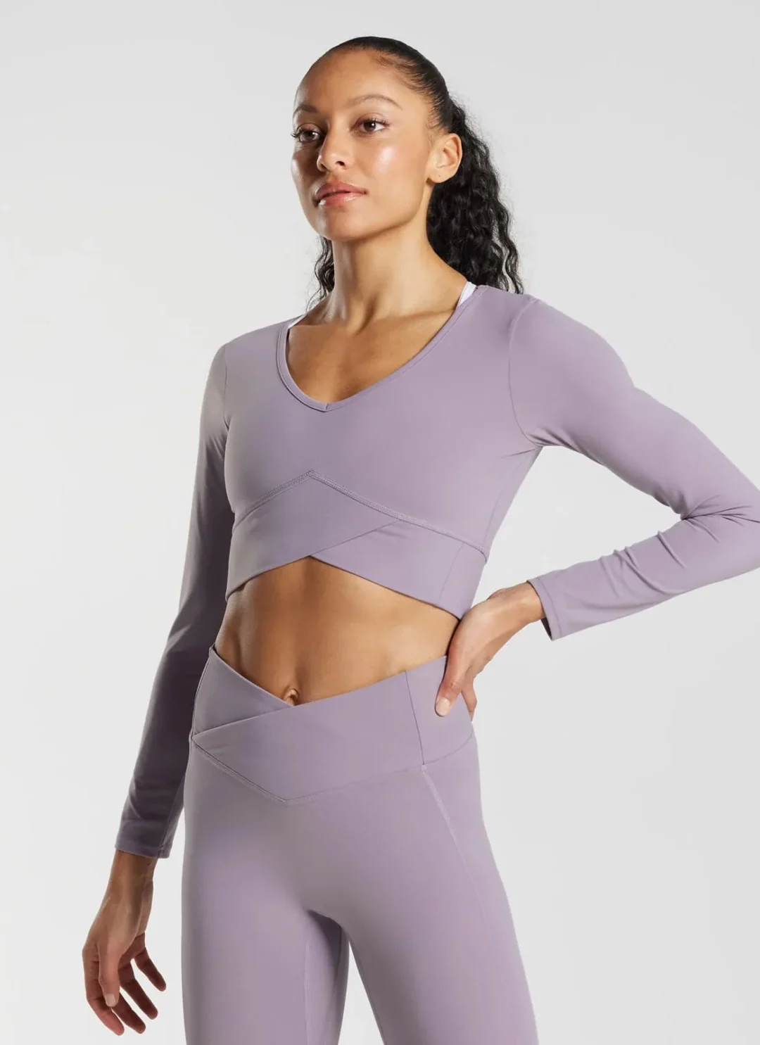 Crossover Long Sleeve Crop Violet